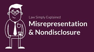 Misrepresentation and Nondisclosure  Contracts  Defenses amp Excuses [upl. by Yrrem394]