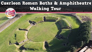 CAERLEON ROMAN BATHS amp AMPHITHEATRE WALES  Walking Tour  Pinned on Places [upl. by Baalbeer]