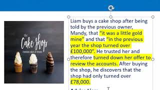 How to apply misrepresentation Liam cupcake scenario [upl. by Gagnon]