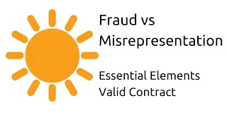 Fraud vs Misrepresentation  Other Essential Elements of a Valid Contract  CA CPT  CS amp CMA [upl. by Wald]