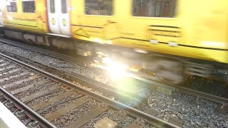 Merseyrail 507 009 making arcs at Birkdale station [upl. by Ymmaj]